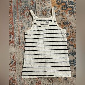 Jcrew blue and white striped cotton tank top camisole organic slub